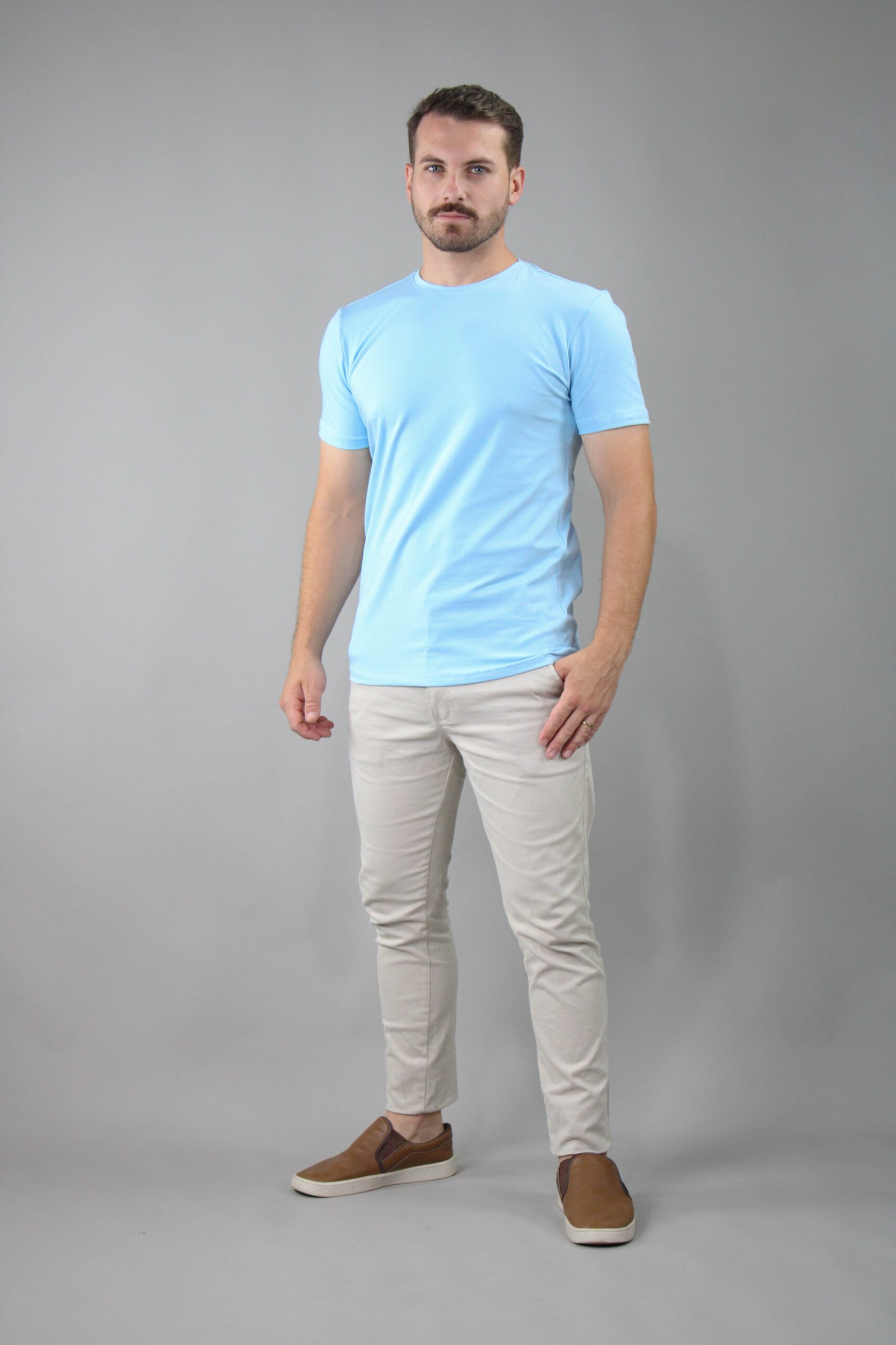 Camiseta Cotton Azul Bebe - Imagem 2