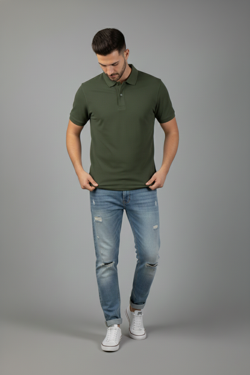 Camiseta Polo Verde Militar