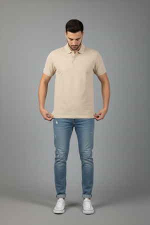 Camiseta Polo Bege