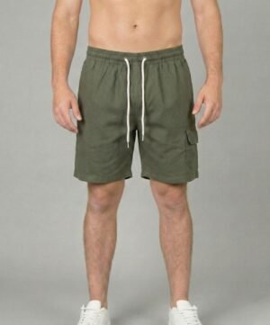 Bermuda linho Cargo verde Militar