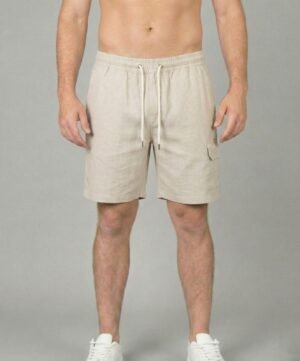 Bermuda linho Cargo Bege