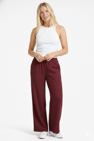 Calça Pantalona Cotton Vinho