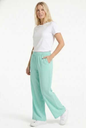 Calça Pantalona Cotton Verde agua