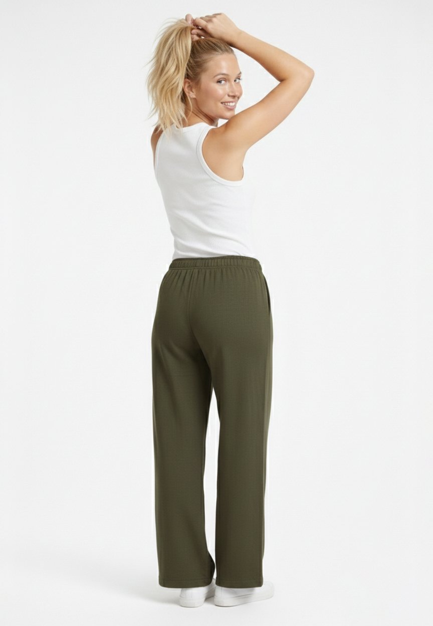 Calça Pantalona Cotton Verde Militar - Imagem 2